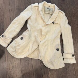 Burberry Off-White Wool PeaCoat